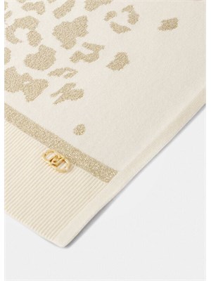 Sciarpa Liu Jo in viscosa e lurex avorio motivo animalier in DONNA