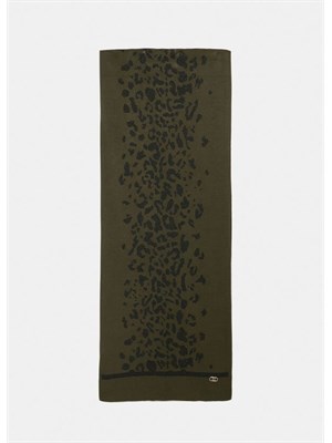 Sciarpa Liu Jo in viscosa e lurex verde motivo animalier in DONNA