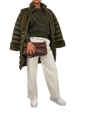 Maglia Liu Jo donna in viscosa e lurex verde stampa animalier in DONNA