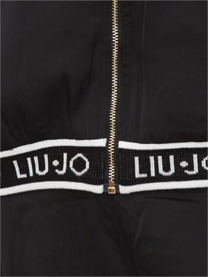 Felpa bomber Liu Jo donna in raso nero con logo in DONNA