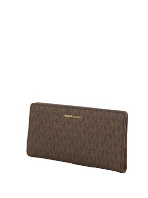 Portafogli Bryant di Michael Michael Kors in pelle saffiano marrone logo in DONNA