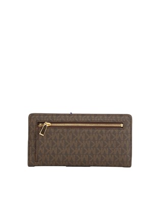 Portafogli Bryant di Michael Michael Kors in pelle saffiano marrone logo in DONNA
