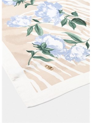 Foulard Liu Jo donna in tessuto beige stampa animalier e fiori in DONNA
