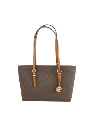 Borsa Quinn di Michael Michael Kors in pelle marrone logo in DONNA