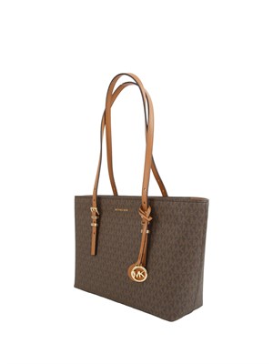 Borsa Quinn di Michael Michael Kors in pelle marrone logo in DONNA