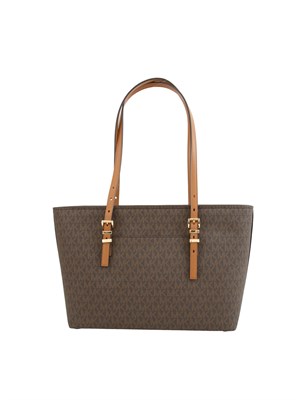 Borsa Quinn di Michael Michael Kors in pelle marrone logo in DONNA