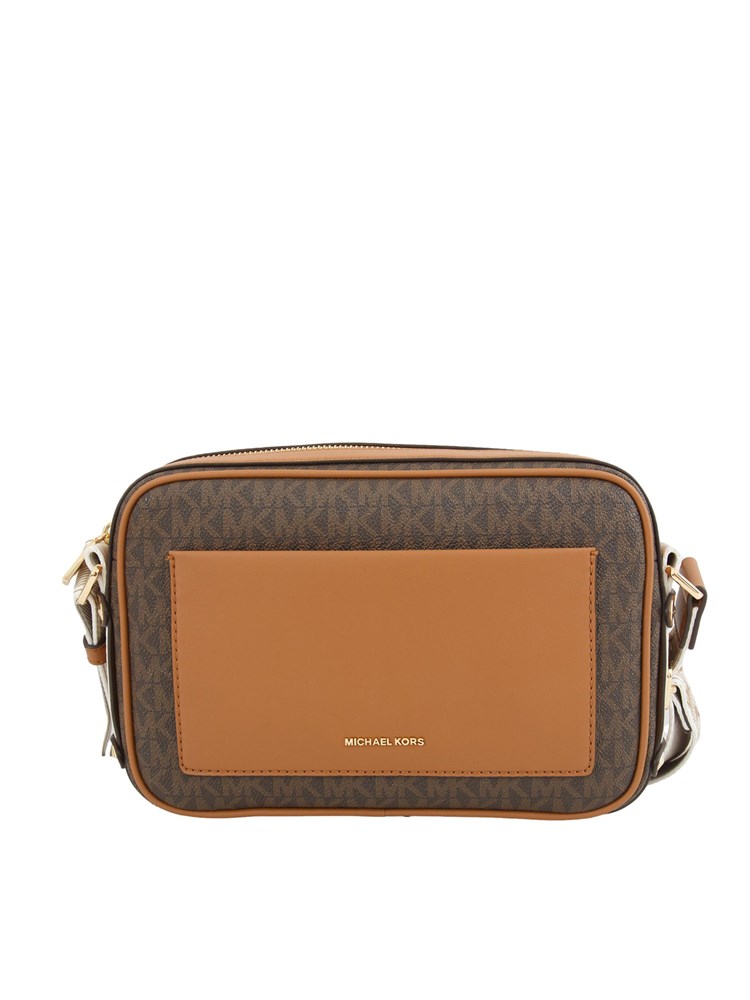 Borsa Maeve di Michael Michael Kors in pelle saffiano marrone logo