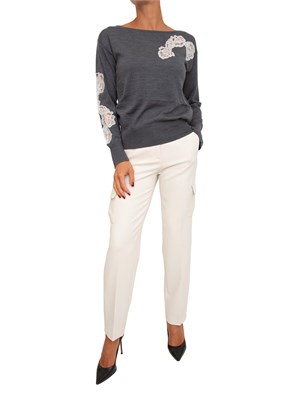 Maglia Blugirl in lana e pizzo grigio in DONNA