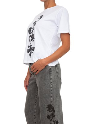 T-shirt Blugirl in cotone bianco con stampa remage in DONNA