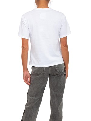 T-shirt Blugirl in cotone bianco con stampa remage in DONNA