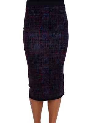 Gonna reversibile Blugirl in viscosa rasata fantasia blu in DONNA