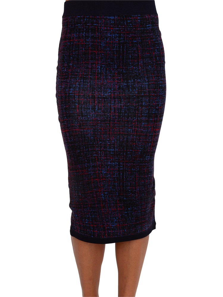 Gonna reversibile Blugirl in viscosa rasata fantasia blu