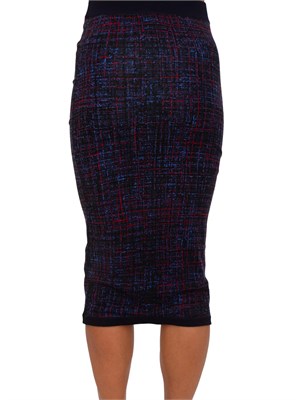 Gonna reversibile Blugirl in viscosa rasata fantasia blu in DONNA