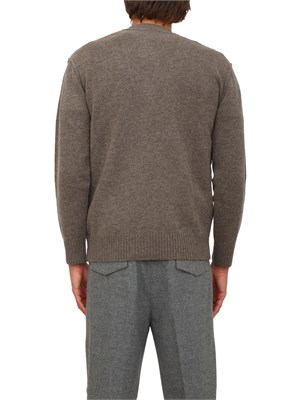 Cardigan Paolo Pecora in lana merino marrone motivo argyle in UOMO