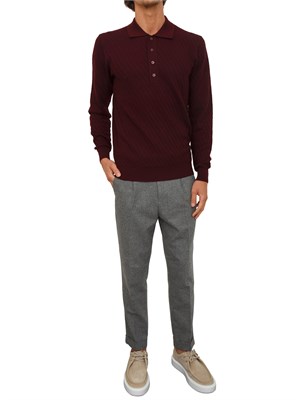Maglia polo Paolo Pecora in lana bordeaux in UOMO