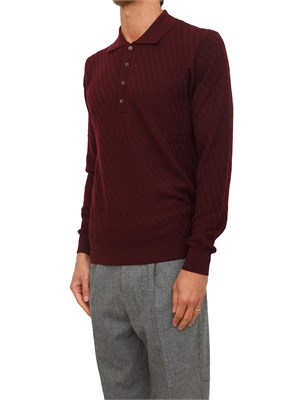 Maglia polo Paolo Pecora in lana bordeaux in UOMO