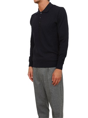 Maglia polo Paolo Pecora in lana blu in UOMO
