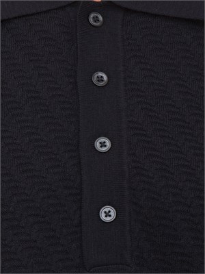 Maglia polo Paolo Pecora in lana blu in UOMO