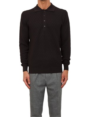 Maglia polo Paolo Pecora in lana marrone in UOMO
