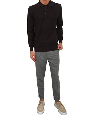 Maglia polo Paolo Pecora in lana marrone in UOMO