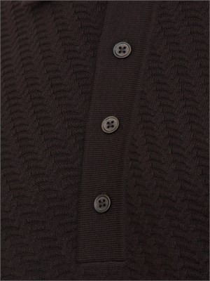 Maglia polo Paolo Pecora in lana marrone in UOMO