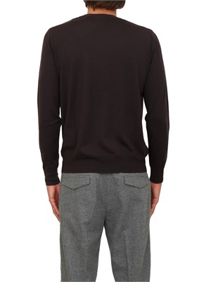Maglia girocollo Paolo Pecora in lana merino marrone in UOMO