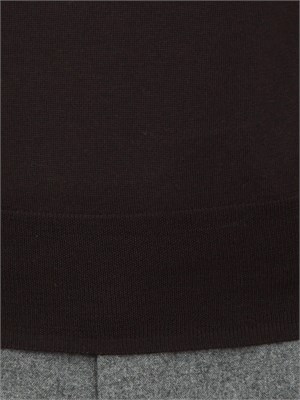 Maglia girocollo Paolo Pecora in lana merino marrone in UOMO