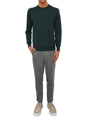 Maglia girocollo Paolo Pecora in lana merino verde in UOMO