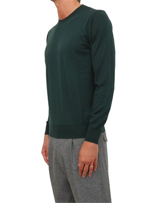 Maglia girocollo Paolo Pecora in lana merino verde in UOMO