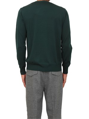 Maglia girocollo Paolo Pecora in lana merino verde in UOMO