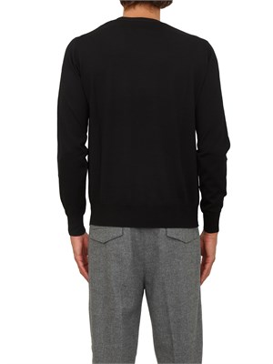 Maglia girocollo Paolo Pecora in lana merino nero in UOMO