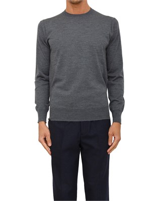 Maglia girocollo Paolo Pecora in lana merino grigio in UOMO