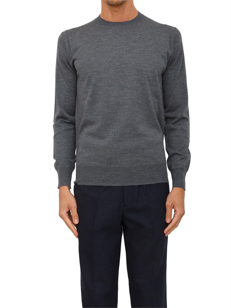 Maglia girocollo Paolo Pecora in lana merino grigio
