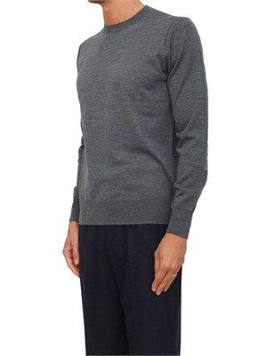 Maglia girocollo Paolo Pecora in lana merino grigio in UOMO
