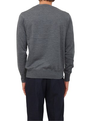 Maglia girocollo Paolo Pecora in lana merino grigio in UOMO