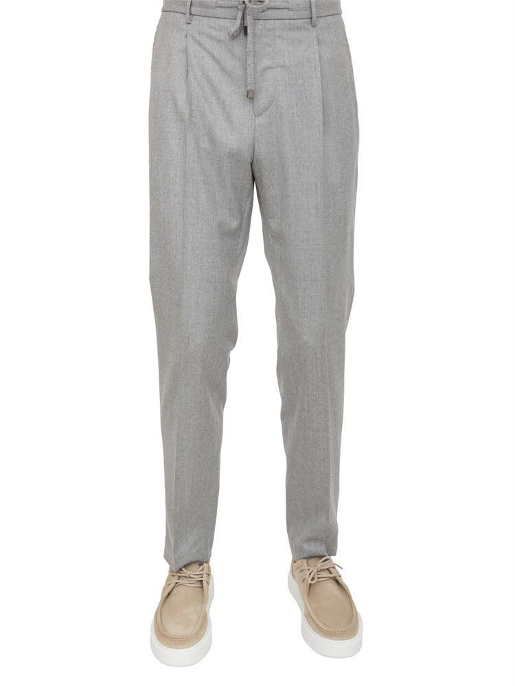 Pantaloni uomo jogger Peserico in flanella grigia