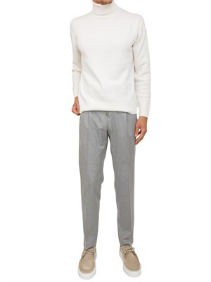 Pantaloni uomo jogger Peserico in flanella grigia in UOMO