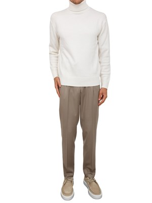 Pantaloni uomo jogger Peserico in flanella beige in UOMO