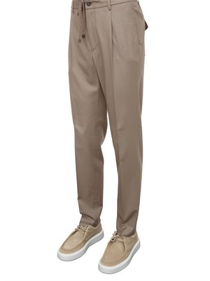 Pantaloni uomo jogger Peserico in flanella beige in UOMO