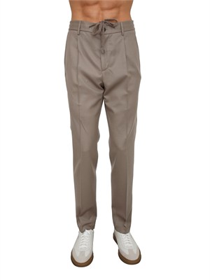 Pantaloni uomo jogger Peserico in flanella beige in UOMO