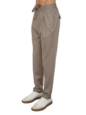 Pantaloni uomo jogger Peserico in flanella beige in UOMO