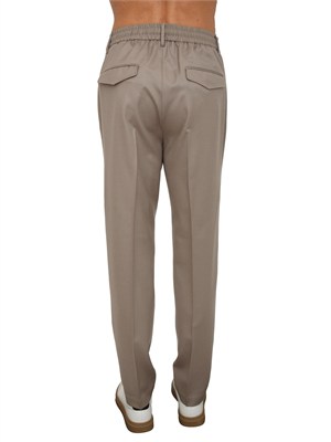 Pantaloni uomo jogger Peserico in flanella beige in UOMO