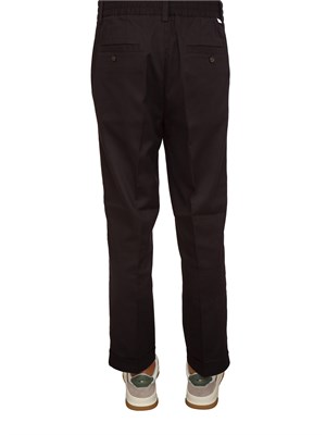 Pantalone chino Paolo Pecora in gabardina marrone con coulisse in UOMO