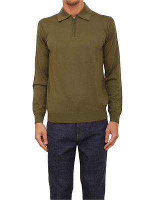 Maglia polo mezza zip Paolo Pecora in lana verde in UOMO