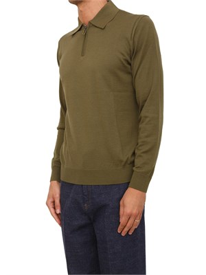 Maglia polo mezza zip Paolo Pecora in lana verde in UOMO