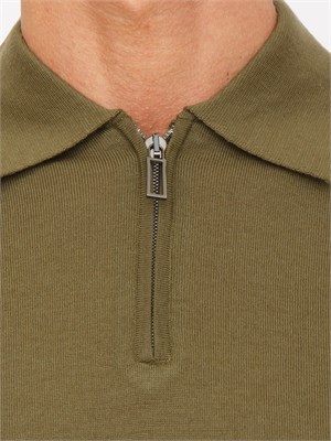 Maglia polo mezza zip Paolo Pecora in lana verde in UOMO