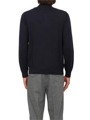 Maglia polo mezza zip Paolo Pecora in lana blu in UOMO