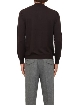 Maglia polo Paolo Pecora in lana merino marrone in UOMO