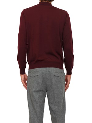 Maglia polo Paolo Pecora in lana merino bordeaux in UOMO