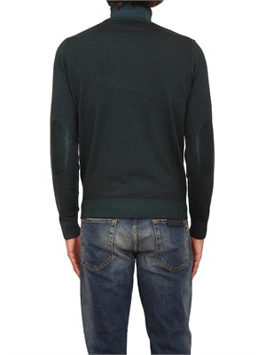 Maglia a collo alto Aiace Galassi in pura lana verde con effetto delavÉ in UOMO